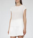 Reiss Kiki - Womens Silk-front T-shirt In White, Size S