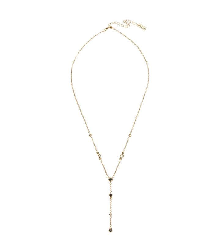 Reiss Marina - Drop Chain Necklace With Swarovski Crystals In Yellow, Womens