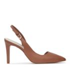 Reiss Augustine - Womens Heel-detail Slingback Shoes In Brown