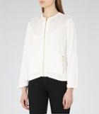 Reiss Mildred - Zip-front Cardigan In White, Womens, Size Xs
