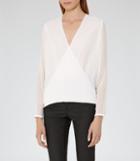 Reiss Faithful - Womens Textured Wrap Top In White, Size 4