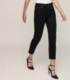 Reiss Raven - Straight-leg Cropped Jeans In Black, Womens, Size 24