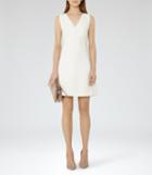Reiss Gianna - Lace-trim Shift Dress In White, Womens, Size 0