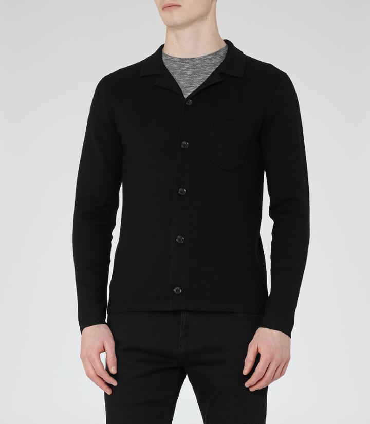 Reiss Bilson - Lightweight Cardigan In Black, Mens, Size M