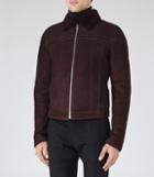 Reiss Phoenix - Mens Shearling Jacket In Red, Size M