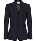 Reiss Tyra Jacket - Womens Single-breasted Blazer In Blue, Size 4