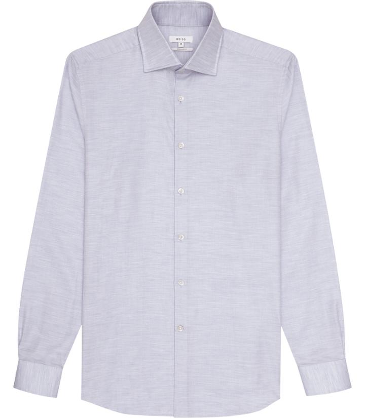Reiss Pierre - Mens Linen Shirt In Grey, Size Xs