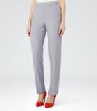 Reiss Cam - Womens Slim Straight-leg Trousers In White, Size 4