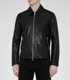 Reiss Dylon - Mens Collared Leather Jacket In Black, Size M