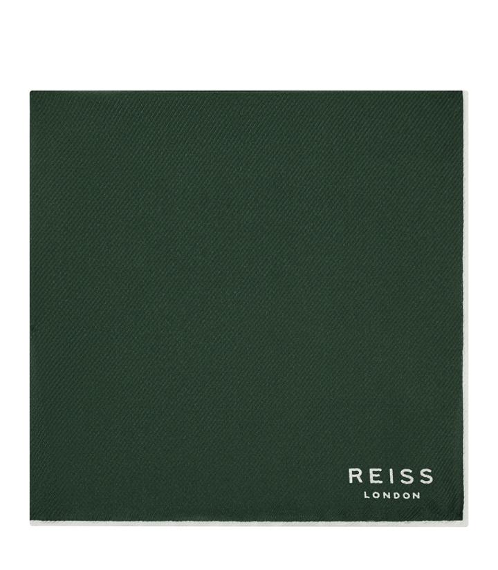 Reiss Moon - Silk Pocket Square In Green, Mens