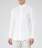 Reiss Perdu - Mens Slim Linen Shirt In White, Size Xs