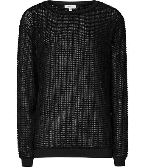 Reiss Pearl Textured Semi-sheer Top