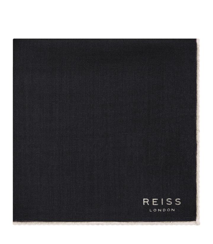 Reiss Wasp - Mens Wool Pocket Square In Blue, Size One Size