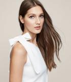 Reiss Henrieta - One-shoulder Knitted Top In White, Womens, Size Xs