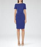 Reiss Milla - Womens Pleat-detail Dress In Blue, Size 8