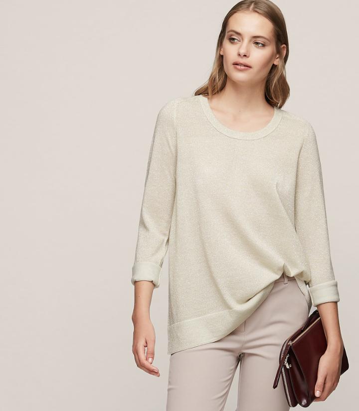 Reiss Reagan - Metallic Jumper In Brown, Womens, Size Xs