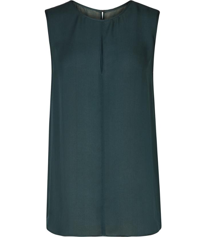 Reiss Gemini - Womens Keyhole-detail Top In Green, Size 4