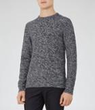 Reiss Gerry - Textured Crew Neck Jumper In Blue, Mens, Size Xs