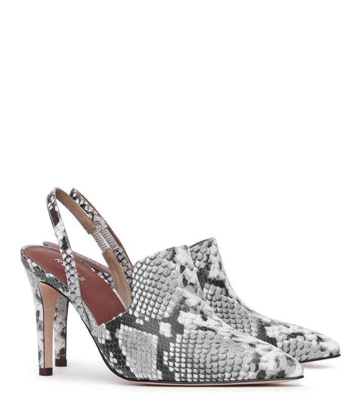Reiss Hayley - Snake-print Slingback Mules In Brown, Womens, Size 5