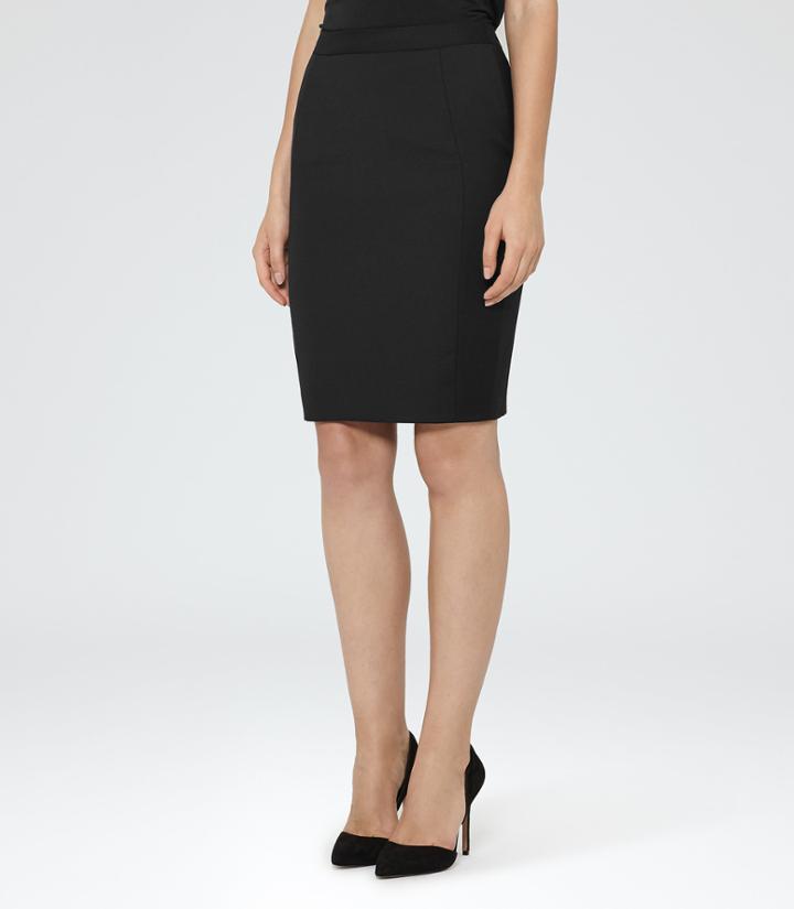 Reiss Huxley Skirt - Womens Tailored Pencil Skirt In Black, Size 4