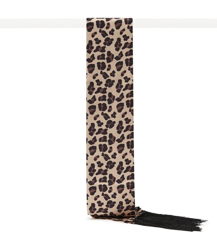 Reiss Tallo Leopard - Womens Leopard-print Silk Scarf In Black, Size One Size