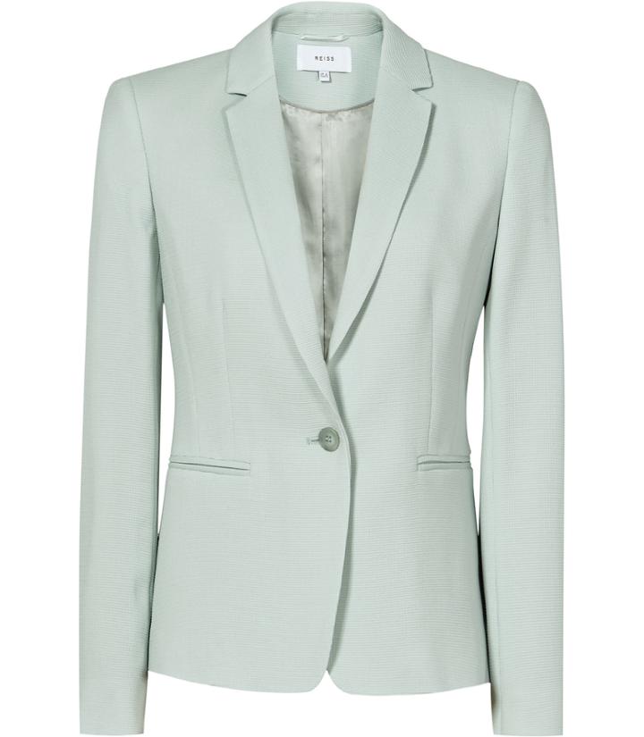 Reiss Greece Jacket - Womens Single-breasted Blazer In Blue, Size 4