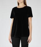 Reiss Brodie - Womens Velvet T-shirt In Black, Size Xs