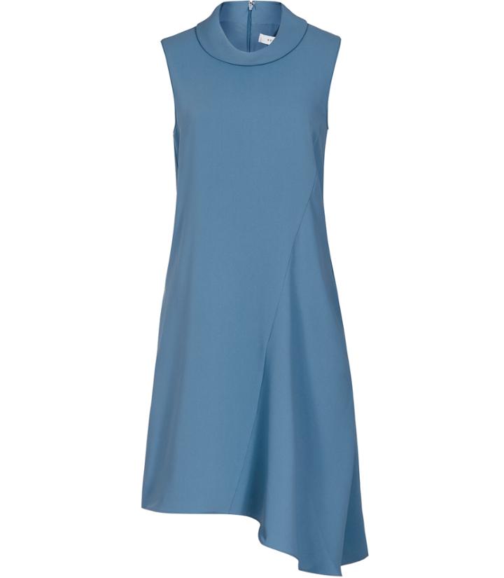 Reiss Sansa - Womens High-neck Shift Dress In Blue, Size 4