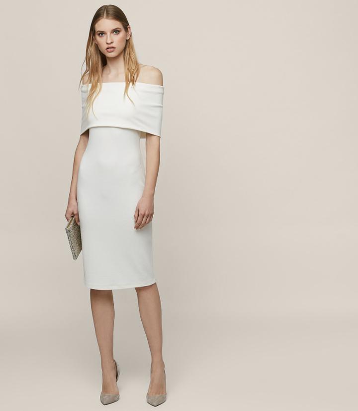 Reiss Rafferty - Off-the-shoulder Bodycon Dress In White, Womens, Size 0
