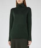 Reiss Sassy - Womens Metallic Roll-neck Top In Green, Size S