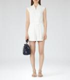 Reiss Louise - Wrap-front Playsuit In White, Womens, Size 2