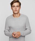 Reiss Mote - Textured Crew-neck Jumper In Grey, Mens, Size M