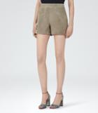 Reiss Ness - Suede Shorts In Brown, Womens, Size 2