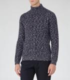 Reiss Anton - Funnel Neck Flecked Jumper In Blue, Mens, Size Xs