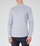 Reiss Mattusi - Mens Houndstooth Check Shirt In Blue, Size Xs