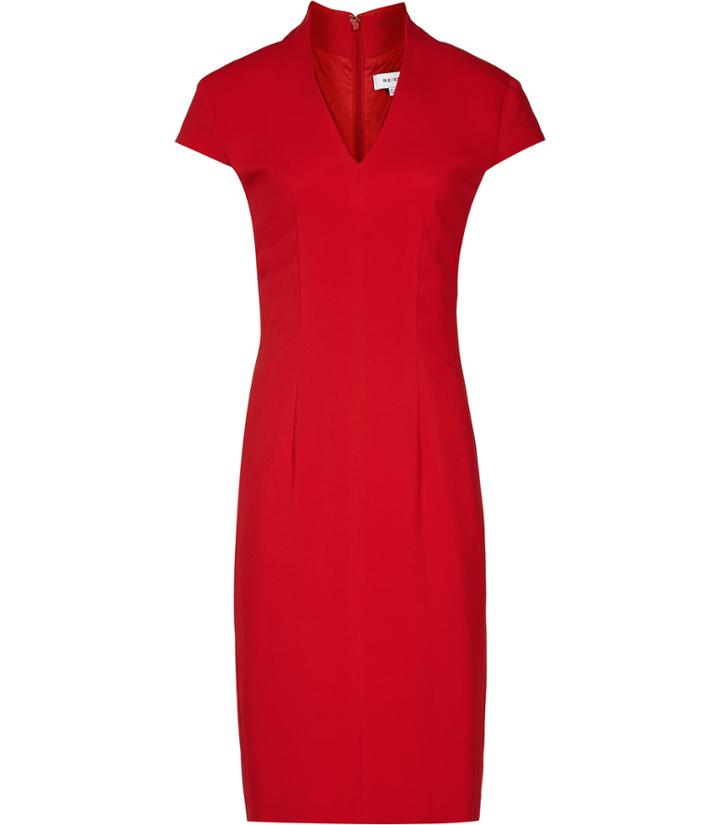 Reiss Valeria - Womens Capped-sleeve Dress In Red, Size 8