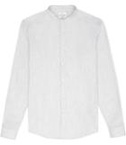 Reiss County - Mens Cotton Grandad Collar Shirt In Grey, Size Xs