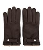 Reiss Gloucester - Mens Dents Cashmere And Leather Gloves In Brown, Size S