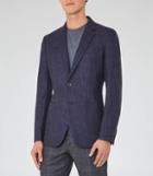 Reiss Eldo - Mens Mottled Weave Blazer In Blue, Size 34