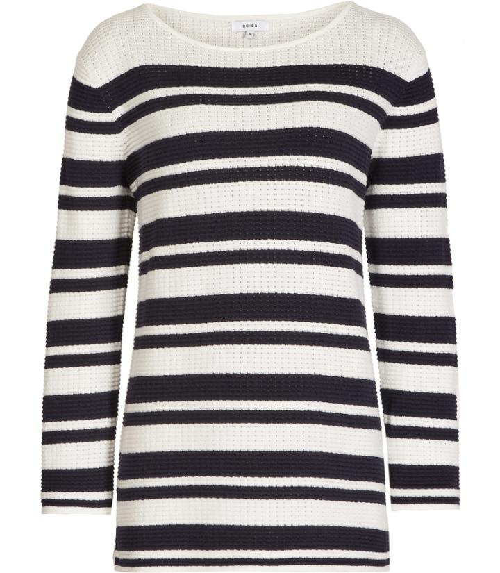 Reiss Amalfi - Womens Striped Top In White, Size Xs