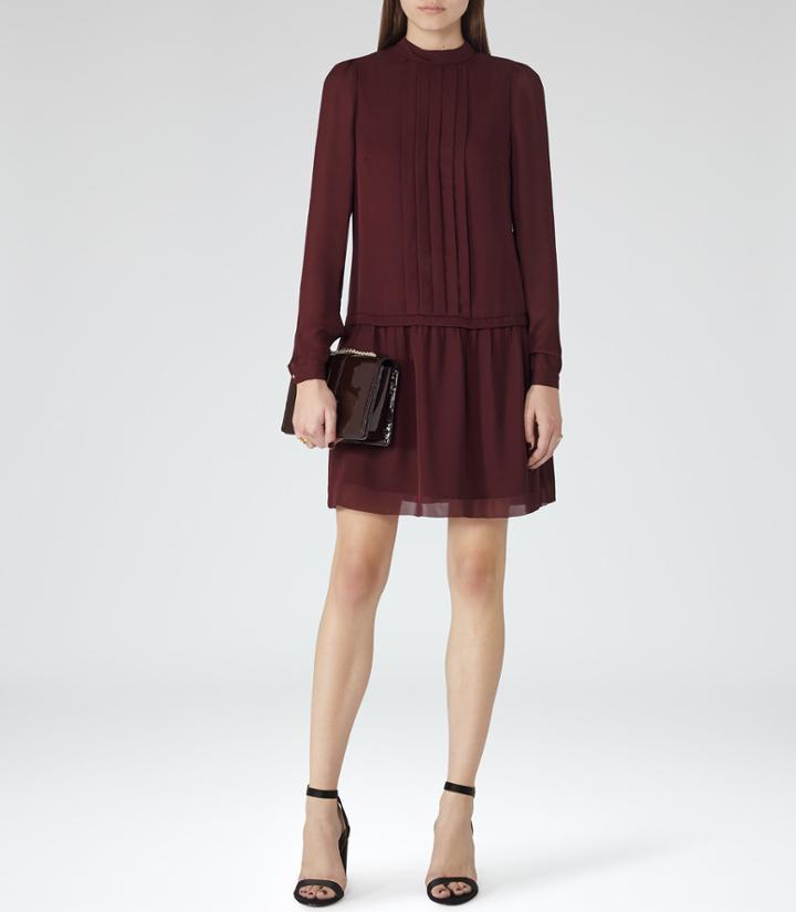 Reiss Crimson - Womens High-neck Shift Dress In Red, Size 4