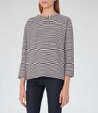 Reiss Tallie - Womens Striped Long-sleeved Top In Blue, Size Xs