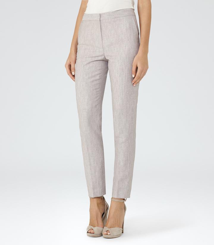 Reiss Virginia Trouser - Slim-leg Trousers In Pink, Womens, Size 0