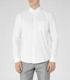 Reiss Aintree - Mens Cotton Oxford Shirt In White, Size Xs