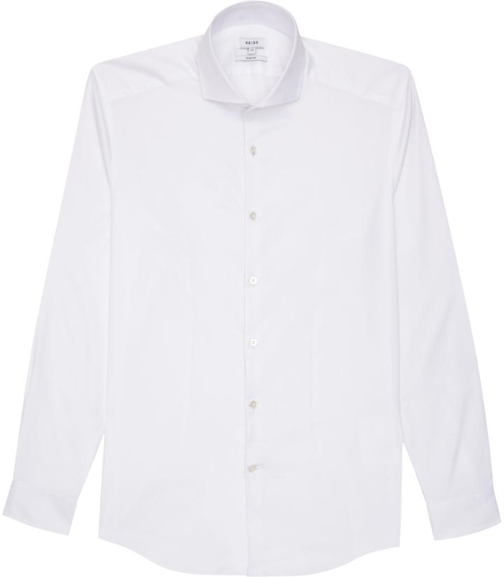 Reiss Angeles - Mens Cutaway Collar Shirt In White, Size Xs