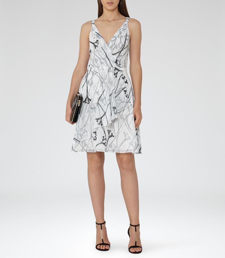 Reiss Elsie - Womens Fit And Flare Dress In Black, Size 4