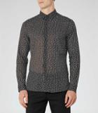 Reiss Patron - Mens Slim Printed Shirt In Black, Size S