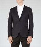 Reiss Meridian - Peak Lapel Wool Blazer In Blue, Mens, Size 38