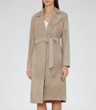 Reiss Yuki - Womens Suede Trench Coat In White, Size 10