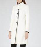Reiss Bluebell - Conrtast-edge Coat In White, Womens, Size 0